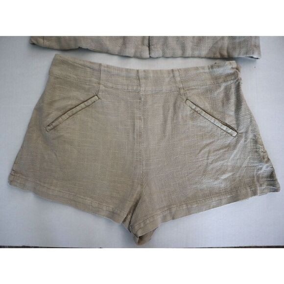 Free People OB1546322 Women's Sz 0 Stone/Beige If You Try Short Suit Set - Picture 8 of 16